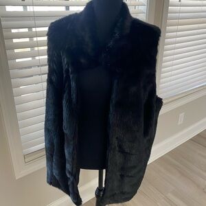 Chico's Black Vest with Faux Fur